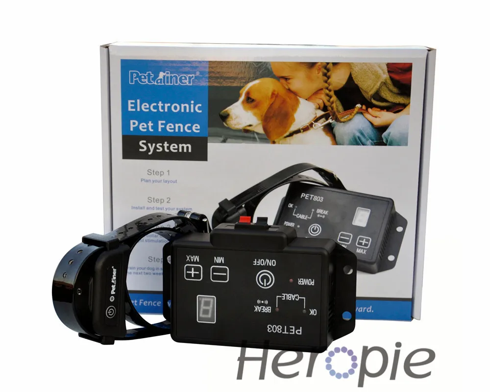 

Heropie Newest Dog Trainer Waterproof and Rechargeable Pet Fence Remote Pet Dog Training Collar LCD Electric Shock