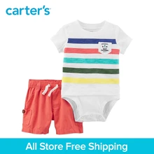 Carter’s 2-Piece baby children kids clothing Boy Summer Double-Decker Bodysuit & Canvas Short Set 127H192