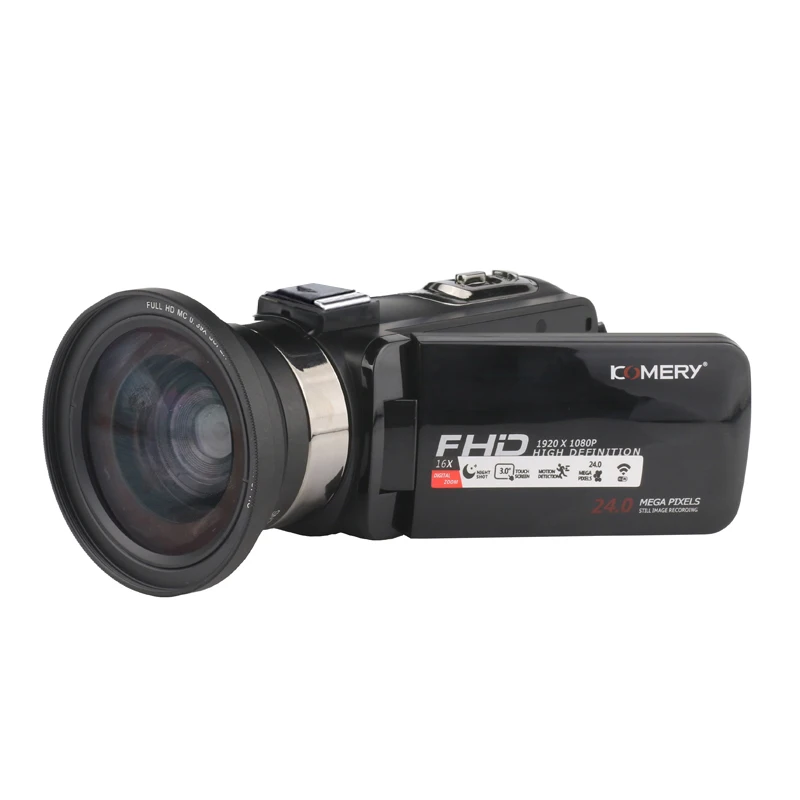 

KOMERY Video Camera 16X Digital Zoom 1080P Full-HD 3.0 Inch Touch Screen Support WIFI With Wide-angle Lens And 32GB SD Card