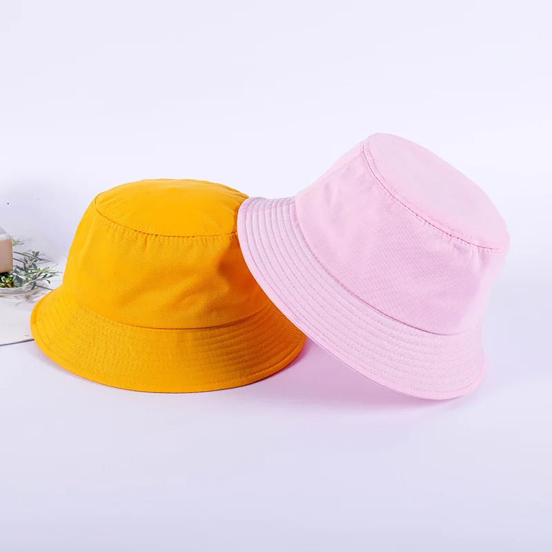 Vente Chaude 7 Solide Couleurs Seau Chapeaux pour Femmes Hommes Панама Seau cap Femmes Chapeau