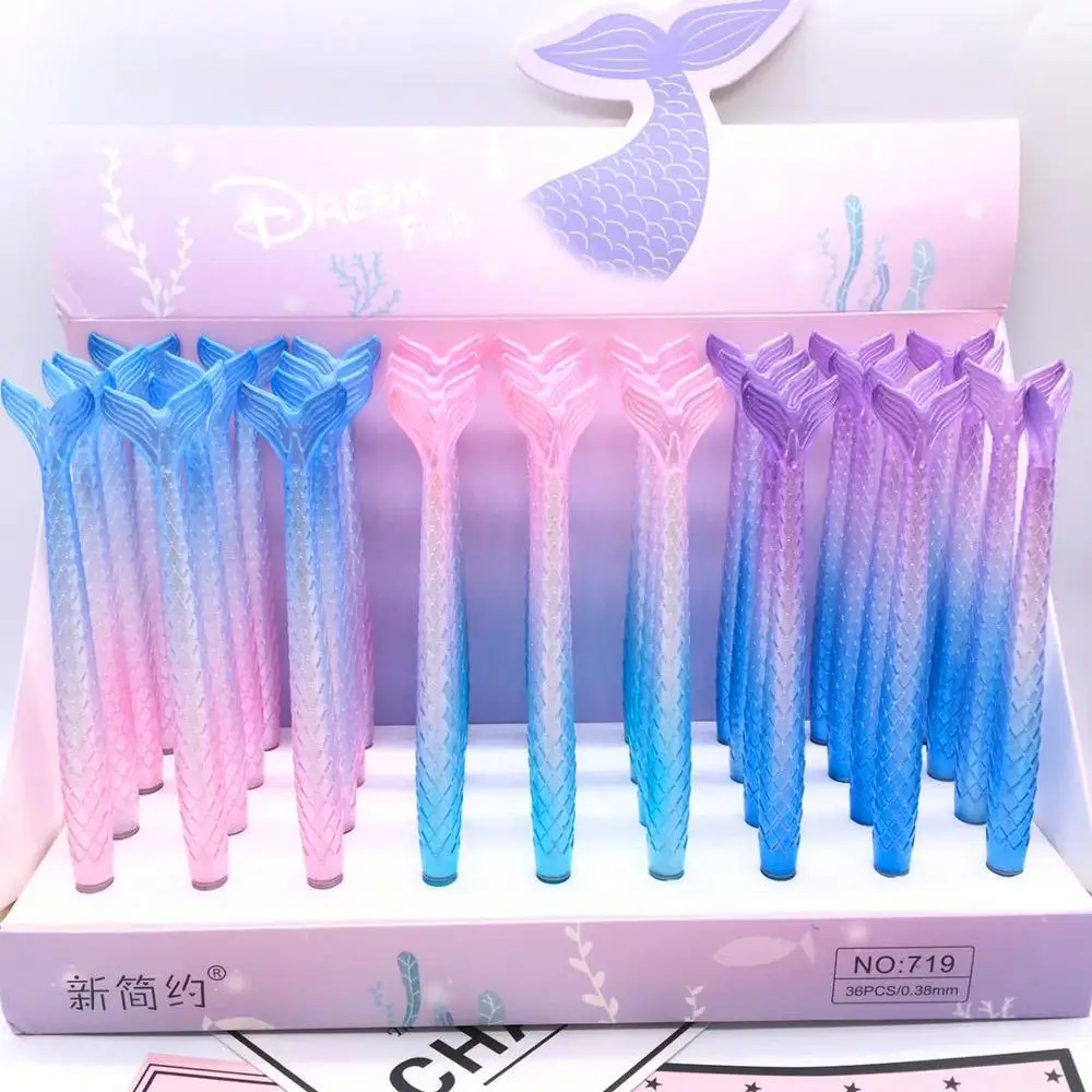 

36pcs/lot noval beautifl fish sea maid gel pen student writing water ink pen office school pen test writing pen creative cartoon