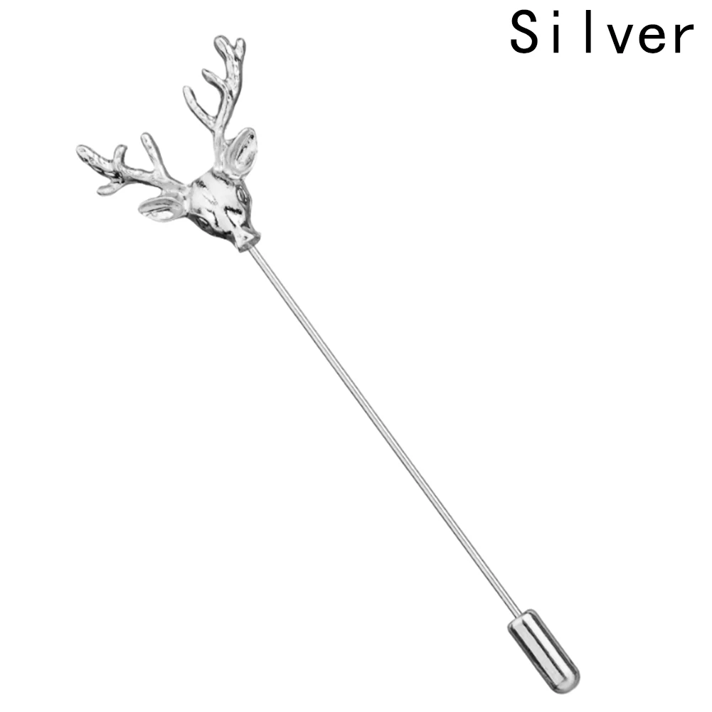 Hollow Fashion Simple Retro Deer Head Brooch Pins For Women Men Suit Animal Collar Pin Fine Jewelry