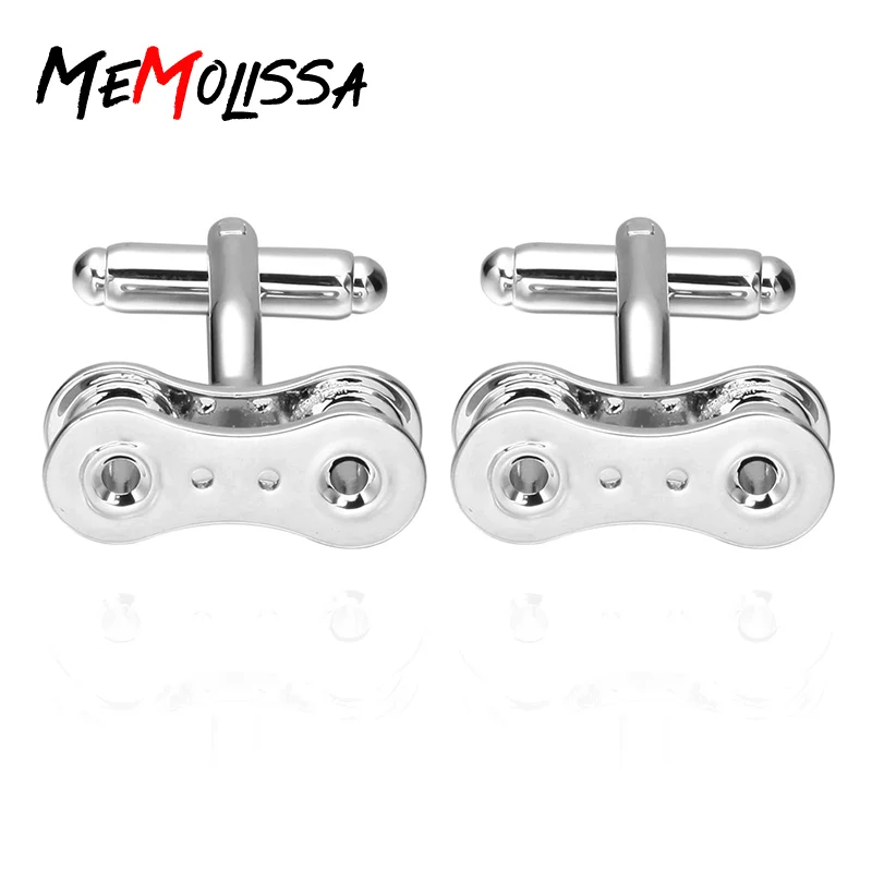 

MeMolissa Shirt cufflinks for mens Bike chain cuff links High Quality abotoaduras top grade Jewelry