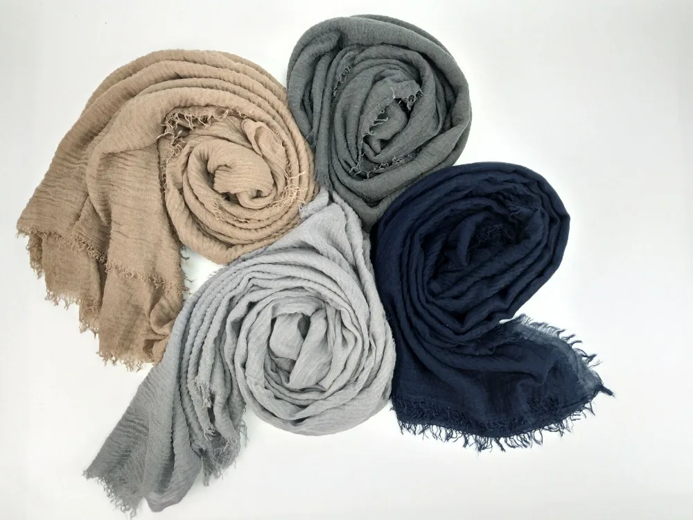 

180x100cm Cotton Scarf For men fringes Popular muffler hijab women Shawls Wraps large pashmina men scarves