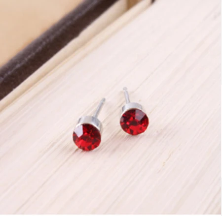 New Fashion Exquisite Stud Earrings Cute Cherry Star Crown Crystal Imitation Pearl For Women Piercing Jewelry Brincos Gift - Окраска металла: EB0003 Red