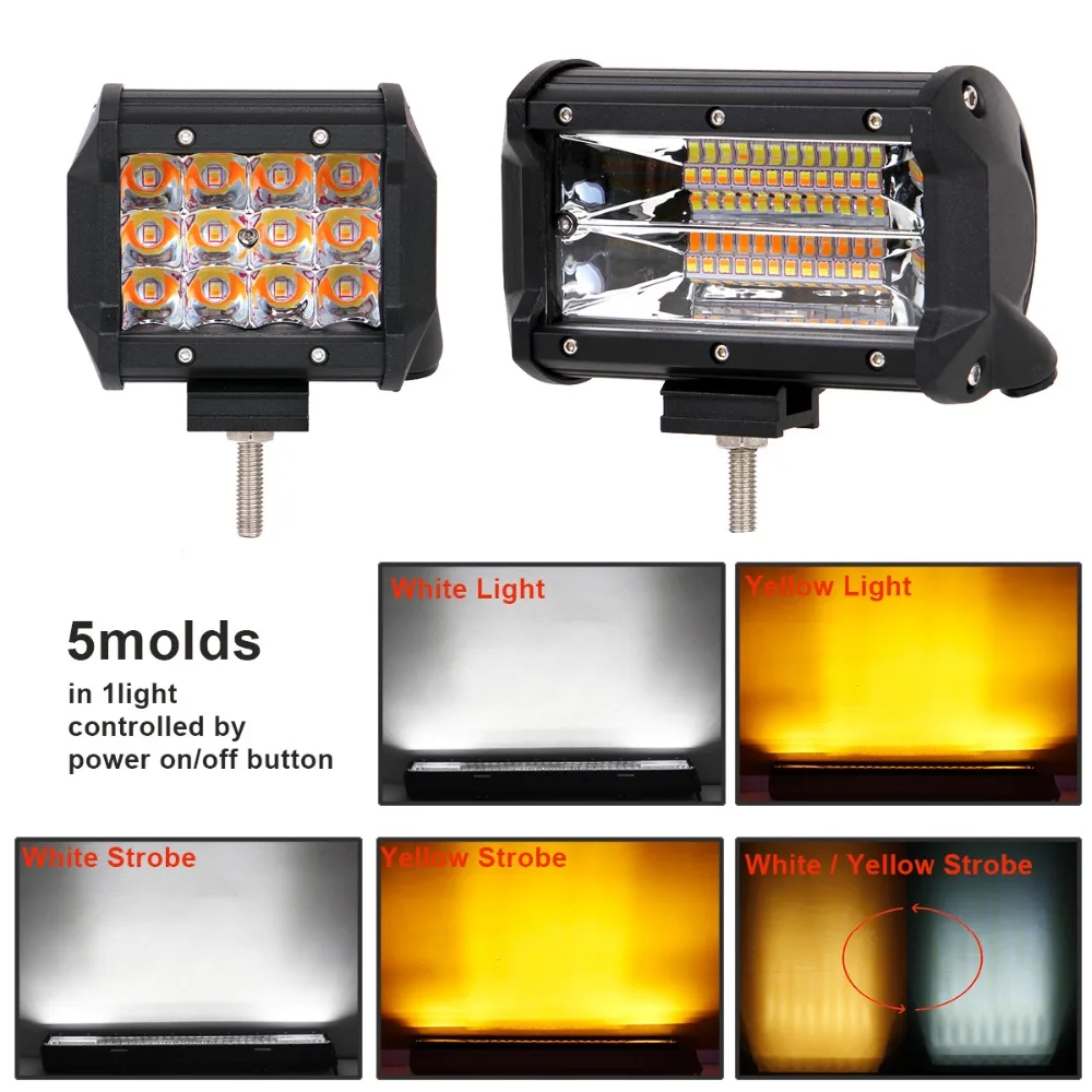 4-2" внедорожный стробоскоп светодиодный рабочий светильник, мигающий автомобильный предупреждающий индикатор, изменение цвета, комбо, 12 В, 24 В, внедорожный индикатор грузовика, лампа для вождения