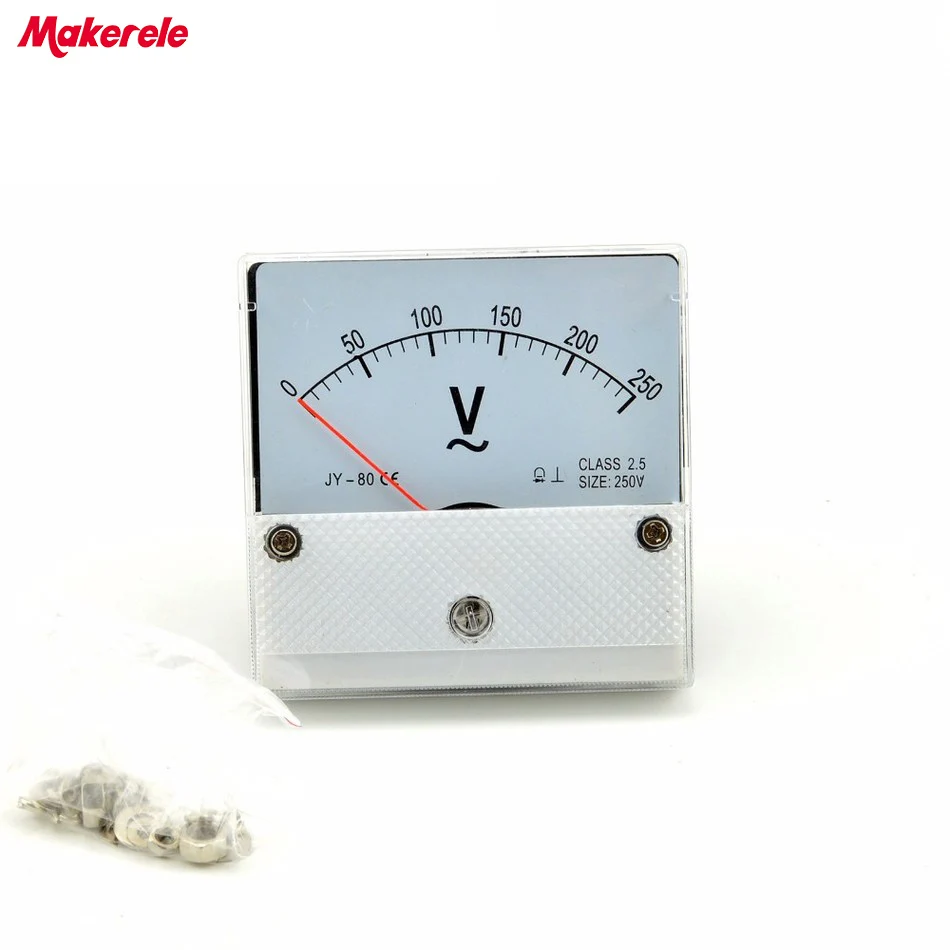 

New Arrivals AC80(250V) Mini Analog Voltmeter Analog Panel volt Meter voltage Tester charger doctor Voltimetro Diagnostic-tool