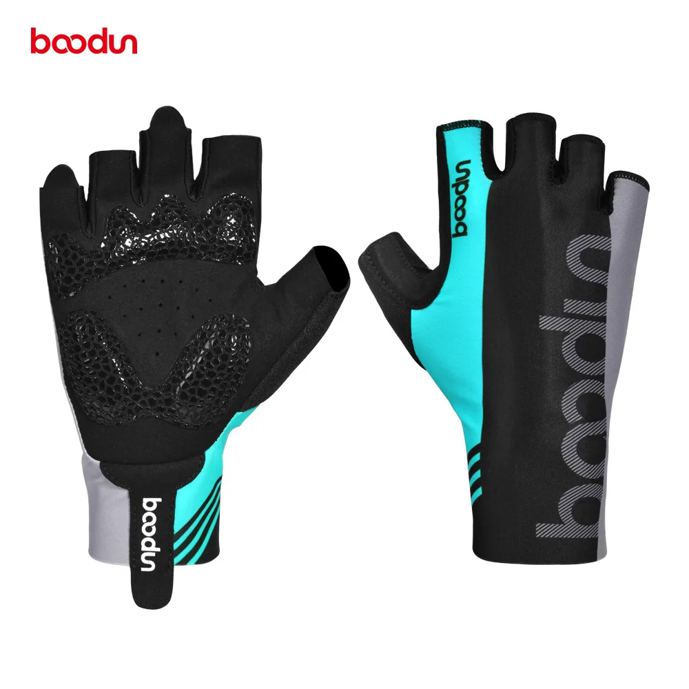 Boodun летние велосипедные перчатки с половинным пальцем MTB дорожные велосипедные гоночные перчатки удлиненные дышащие перчатки для велосипедистов Guantes Ciclismo - Цвет: Blue