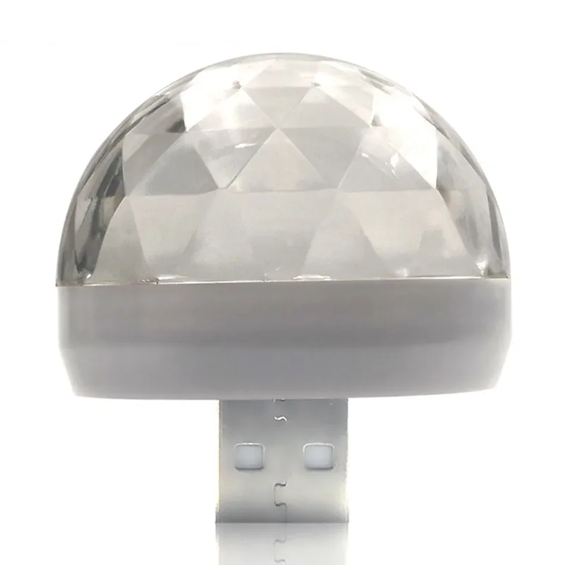 Мини USB 4LED для автомобиля сценическая лампа Портативные Круглые лампы вечерние украшения Красочный Неон изменение цвета освещения диско DJ сценическое освещение - Испускаемый цвет: Белый
