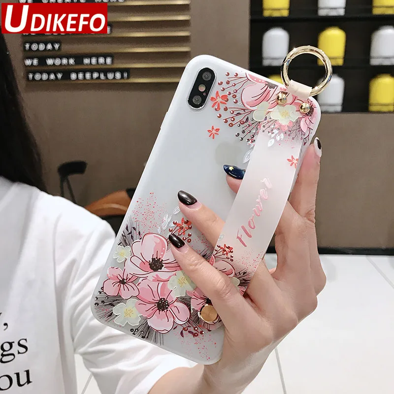 

UDKEFO Soft TPU Back Cover Phone Case For Samsung Galaxy A10 A20 A30 A40 A50 A60 A70 M20 S9 S8 S10 Plus Note 8 9 Wrist Strap