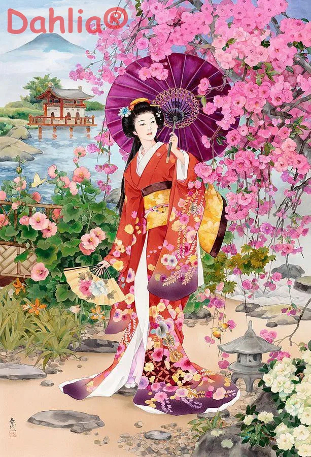 Японское кимоно леди Фигура Красота искусство рукоделие вышивка DIY DMC Набор для вышивки крестом ремесла 14CT без принта домашний декор ручной работы