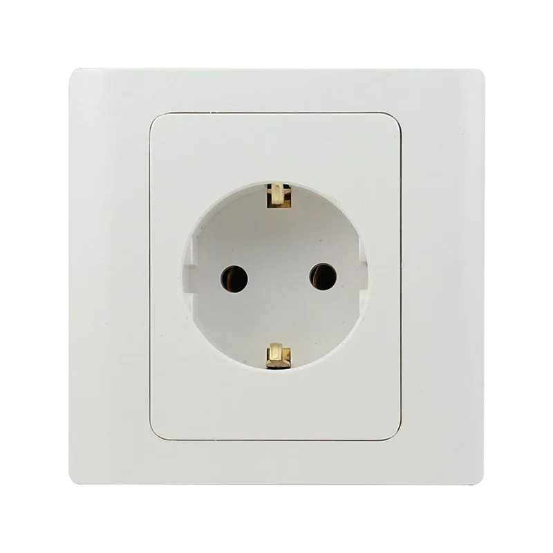 

16A EU Plug Wall Socket Outlet 86 Type Germany Standard Wall Charger Adapter White PC Panel Kitchen Plug Sockets