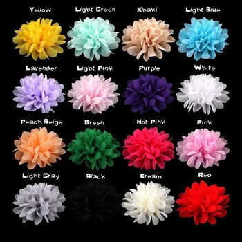 

100pcs/lot Large Chiffon Flowers - 4 Inch Wedding Chiffon Petal Flowers,Chiffon Puff Flower,Headband Fabric Flowers