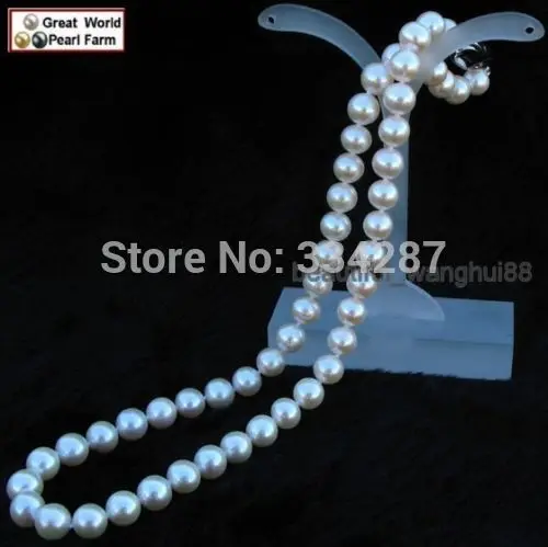 

18" Long 8-9MM Natural White TOP Highest pearls necklaces