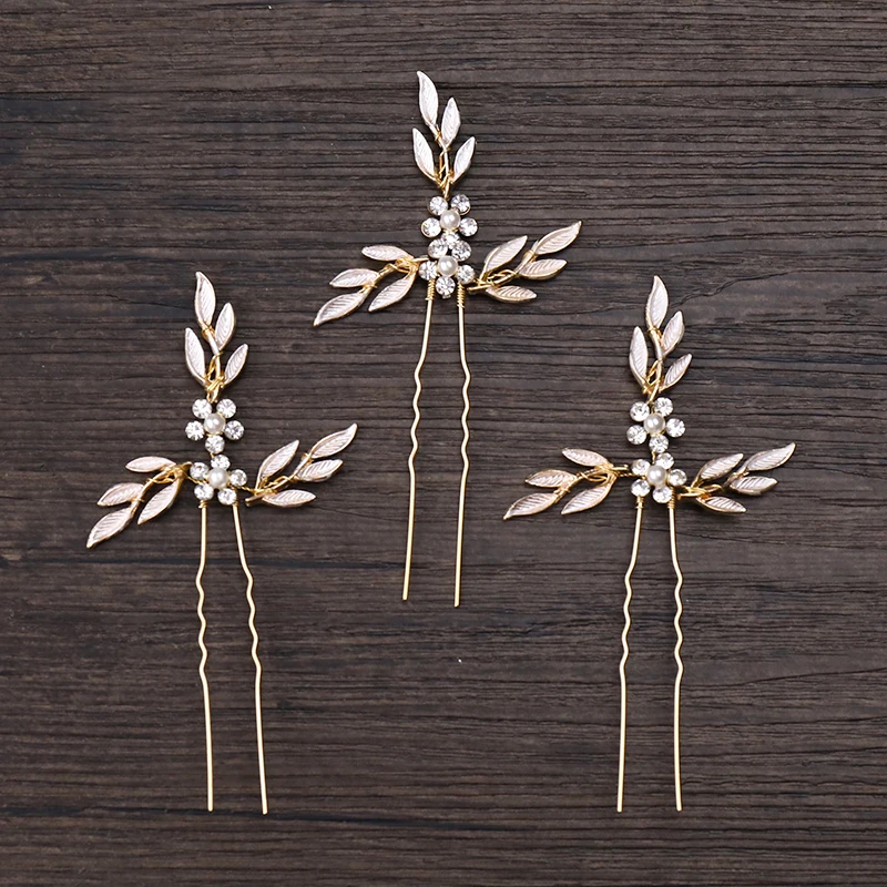 4pcs Leaf Design Wedding Hair Accessories  (1)