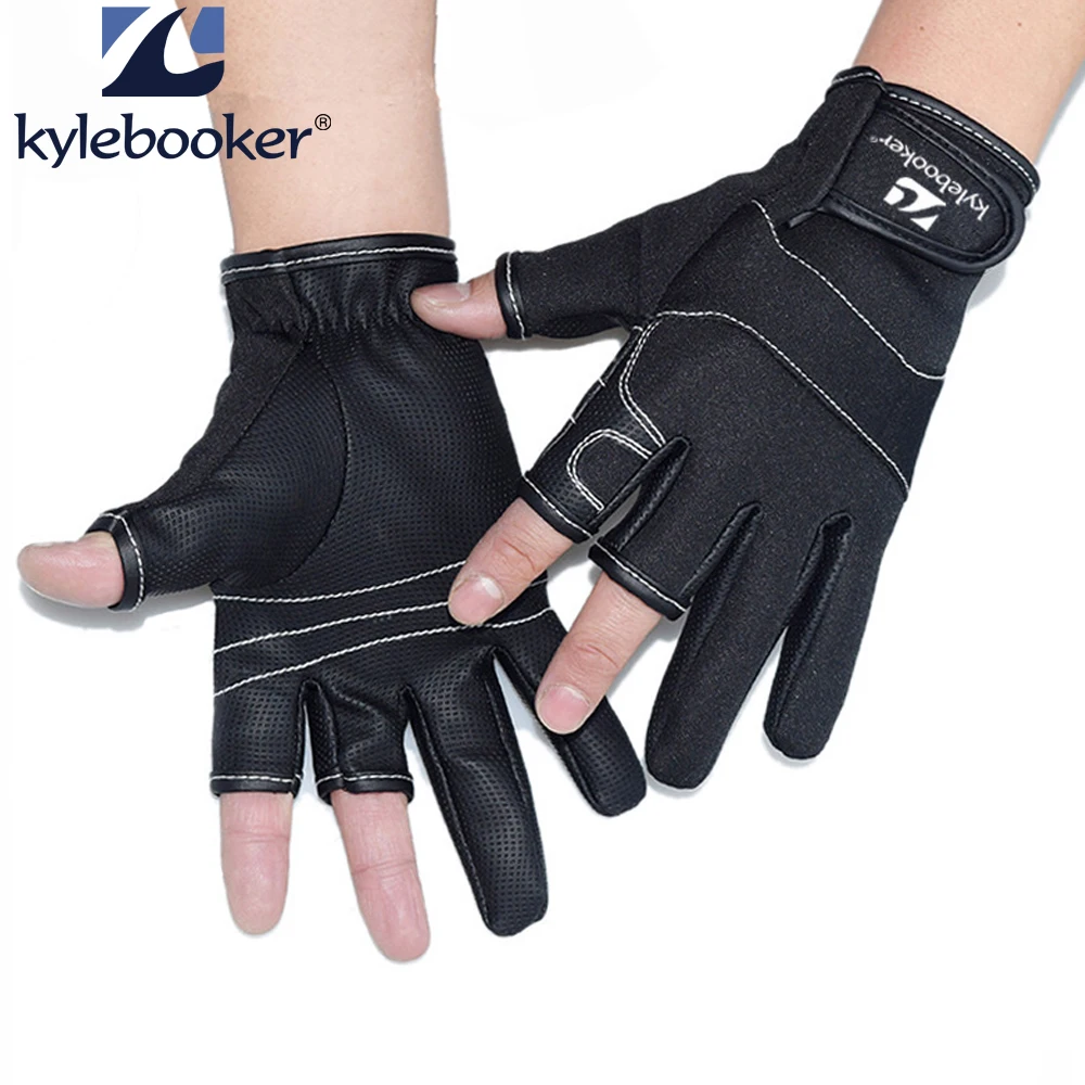 

Men&Women 3 Cut Finger Fingerless Exposed Breathable Winter Fishing Gloves Anti Slip Fishing Waterproof Hunting Gloves