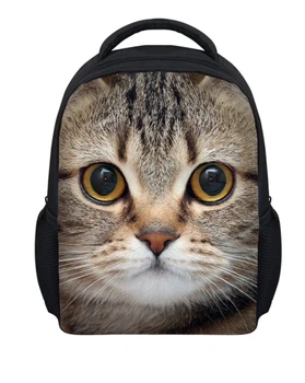 

New 12inch 3D children pet cat print school bag for girls small kids animal schoolbag baby toddler bookbags mochila infantil