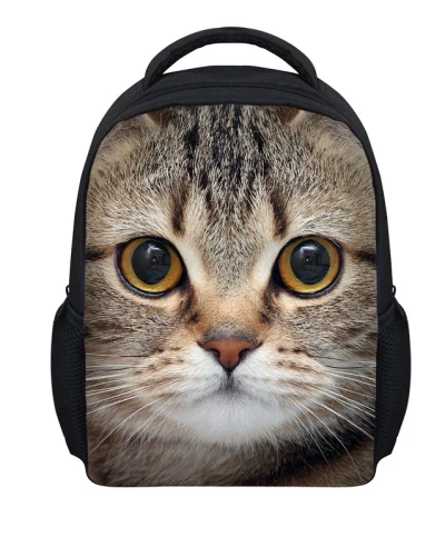 comprar Nova 12 polegada 3D crianças impressão gato de estimação saco de escola para meninas pequeno caçoa os animais mochila da criança do bebê mochila bookbags infantil
