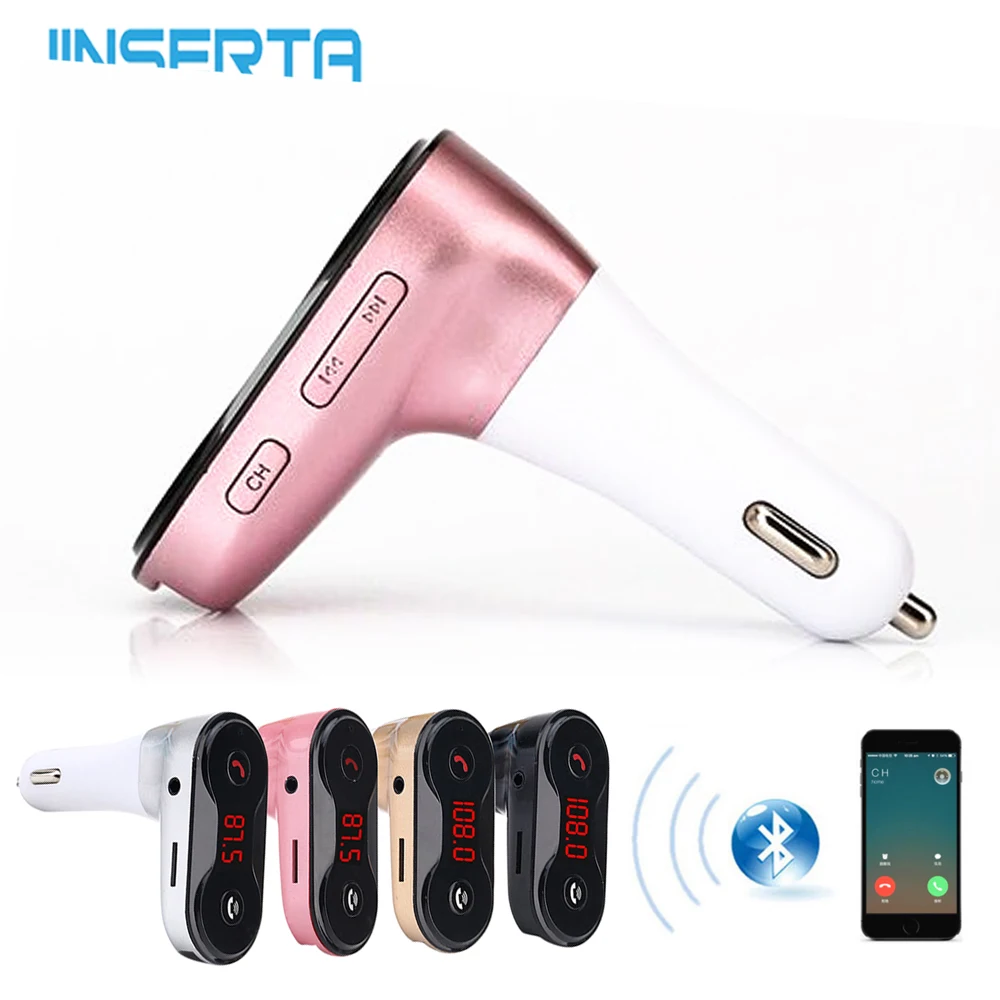 Беспроводной FM трансмиттер JINSERTA TF Аудио модулятор Bluetooth автомобильный комплект C8