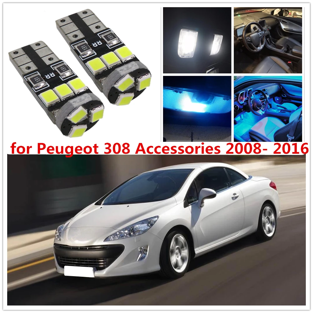 

WLJH 7x Canbus LED Trunk Front Rear Map Dome Light LED Interior Bulb Lamp LED Kit Package for Peugeot 308 Accessories 2008 -2016