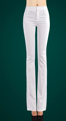 Весенне-осенние женские белые повседневные брюки, женские укороченные брюки больших размеров, миниатюрные женские расклешенные брюки, брюки, одежда - Цвет: Белый