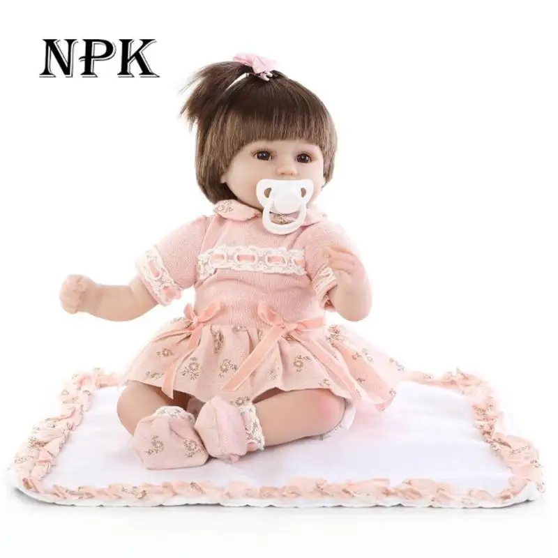 

NPK Fashion Simulation Reborn Baby Girl Doll Kid Silicone Soft Stuffed Toys Babies Silicone Lifelike Kids Growth Partners