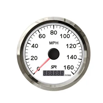 

Top quality!!! 85mm GPS Speedometer velometer 0-160MPH with mating antenna white faceplate