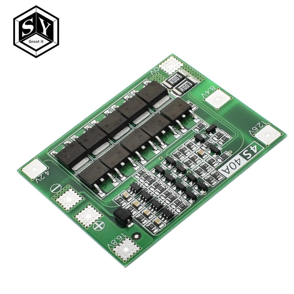 3 S/4S 40A 60A литий-ионный аккумулятор Защитная плата 18650 BMS для электродвигателя 11,1 V 12,6 V/14,8 V 16,8 V