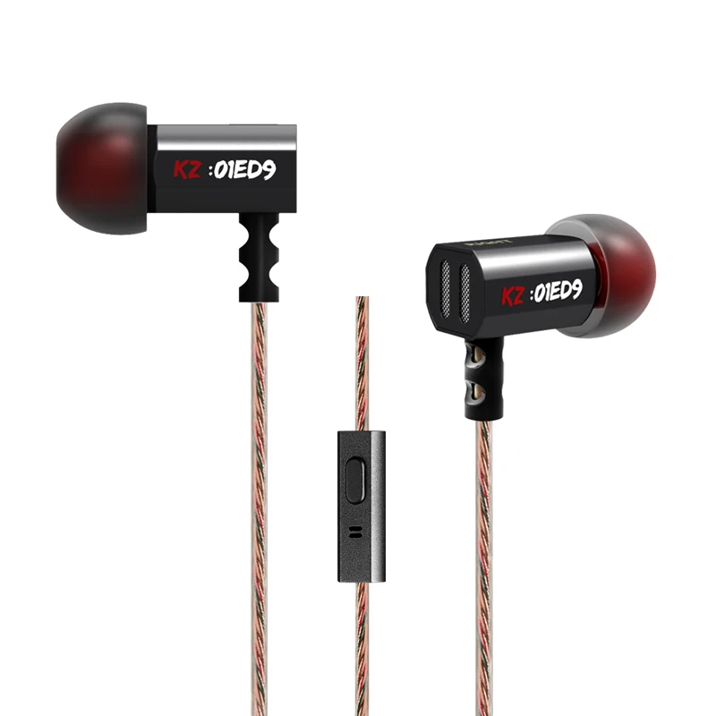 Original KZ ED9 Super Bass In Ear Music Earphone With DJ Earphones HIFI Stereo Earbuds Noise Isolating Sport Earphones With Mic kz ed9 in ear 3 5mm super bass in ear earphones silver