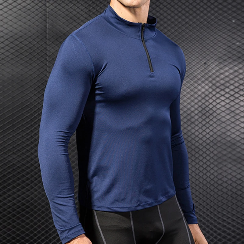 Mens sports Jersey Compression shirt Fitness sweater Bodybuilding