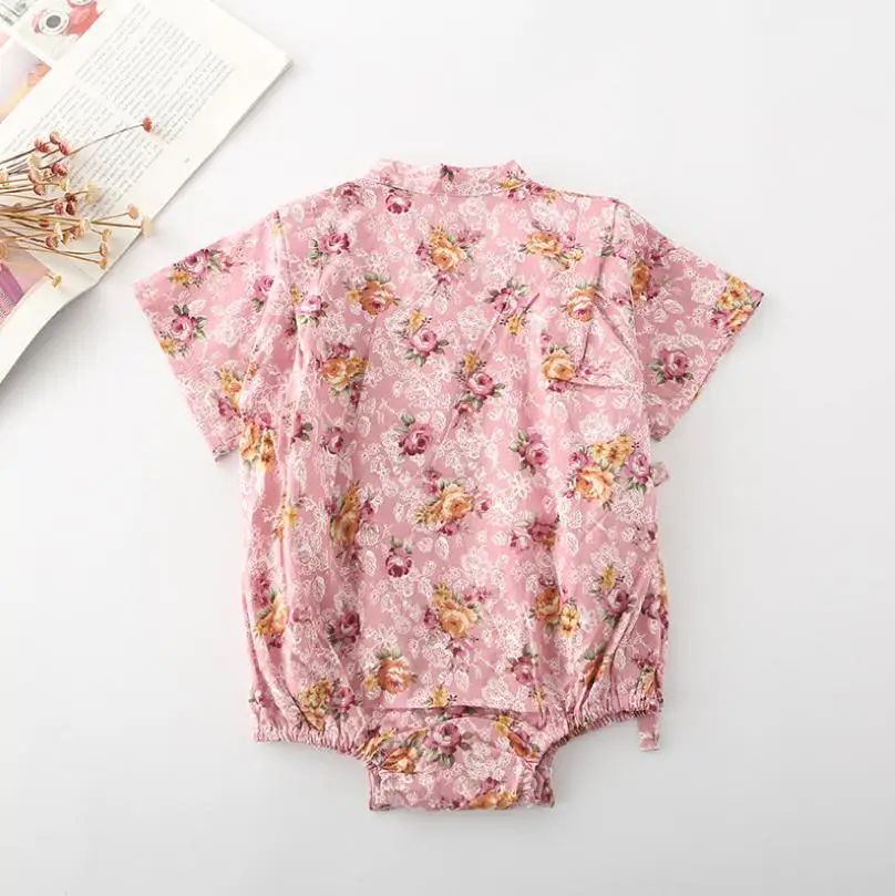 Летняя одежда для новорожденных Для маленьких мальчиков и девочек; детские комбинезоны с кимоно Пижама японская одежда; одежда для малышей; халат для детей ясельного возраста 0-2Years старый костюм Y597 - Цвет: 10