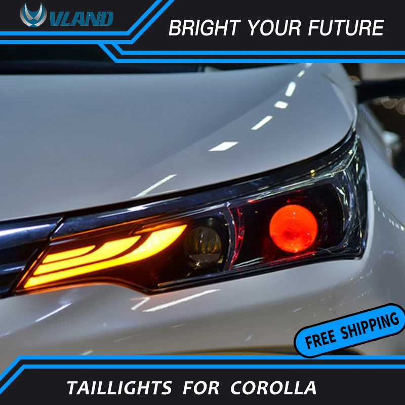 

LED Strip Headlights for Toyota Corolla Altis Headlight 2017-2019 DRL HID Bi-Xenon Projector Len