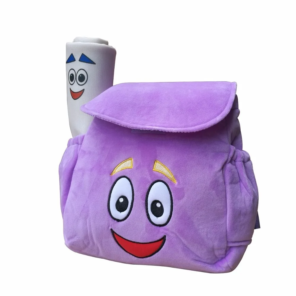 IGBBLOVE Dora Explorer мягкий плюшевый рюкзак спасательная сумка с картой, Фиолетовый Розовый цвет