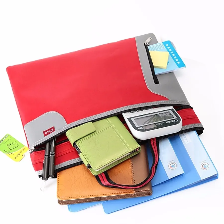 1PC 37X30CM Top Grade Commercial Business Document Bag Tote A4 Filing Bag  Meeting Bag Side Zipper Pocket 4 Colors  (1)
