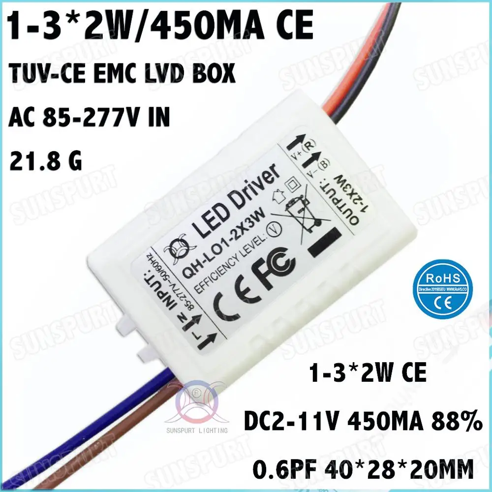 5-20 штук TUV-CE EMC LVD PF External36W AC85-277V светодиодный драйвер 1-25Cx2W 450mA DC2-85V постоянный ток для светодиодный лампы