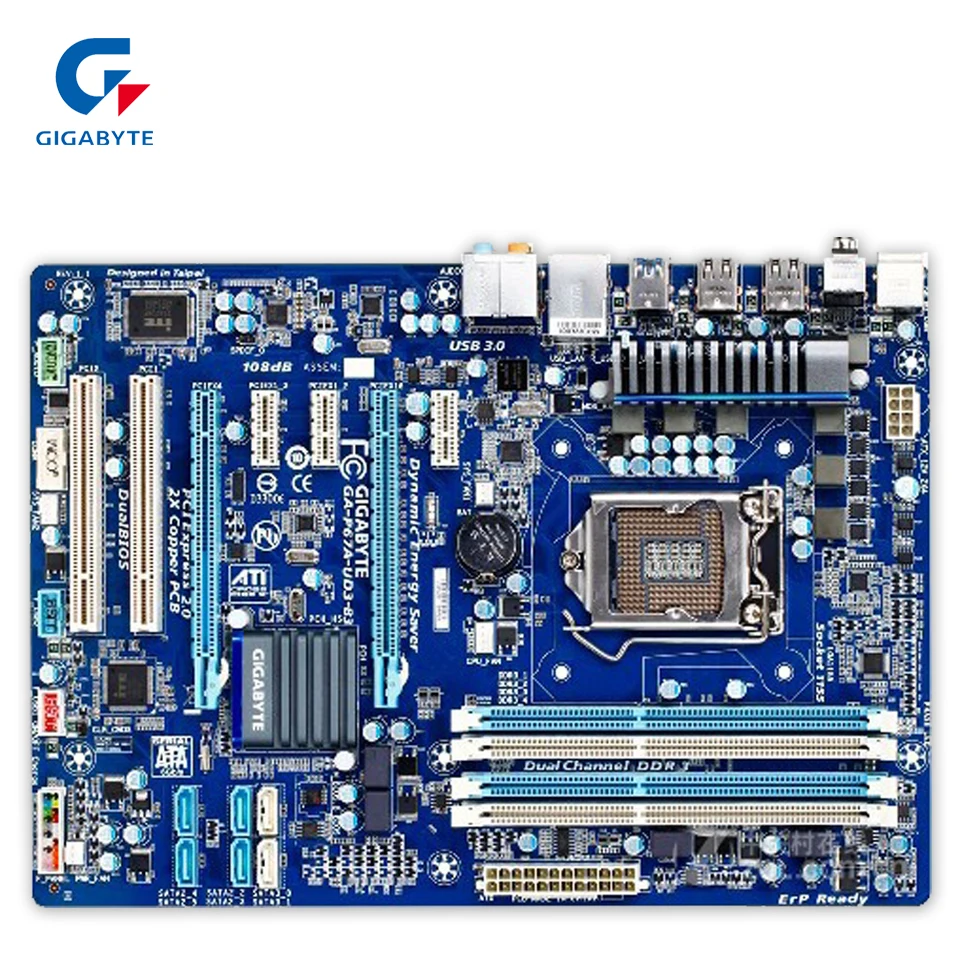 

Gigabyte GA-P67A-UD3-B3 Desktop Motherboard P67A-UD3-B3 P67 LGA 1155 Core i7 i5 i3 DDR3 32G SATA3 USB3.0 ATX