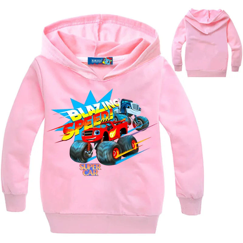 Футболка Blaze Car, одежда для мальчиков и девочек, свитер с длинными рукавами, толстовки, футболки, детские футболки, футболки, одежда для малышей