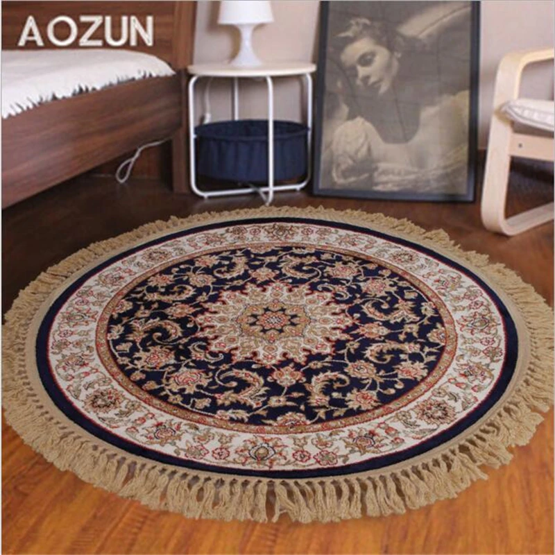 Buy Tibetan Classcial Style Luxury Wool Delicate Soft Round Carpet For Decorate