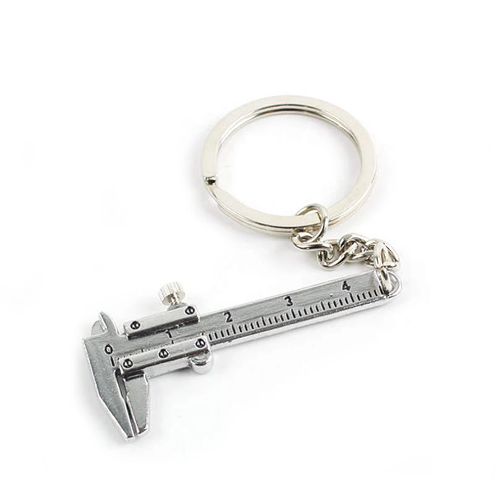 Ruler Pendant Measuring Caliper Vernier Key Ring Protractor Key Chain