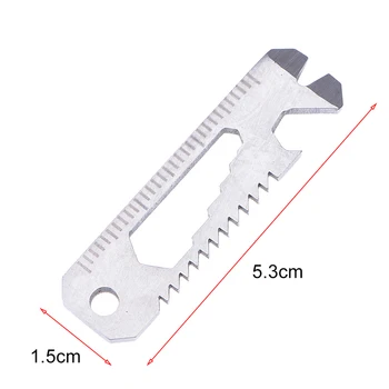 

6 In 1 Multi-functional Survival Tool Outdoor Stainless EDC Survival Pocket Tool Key Ring Chain Bottle Opener