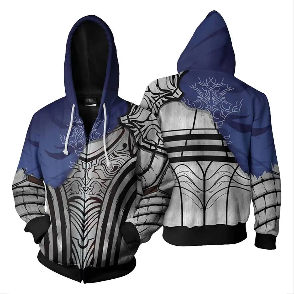 

Dark Souls Cosplay Hoodie Hoody Game 3D Print Sweatshirt Adult Men Cardigan Zipper Up Hooded Streetwear Spring Sutumn