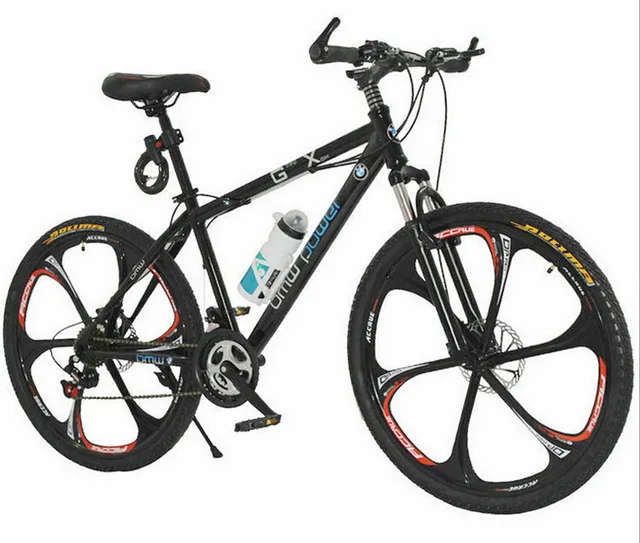 Cheap Newest  Bike Mountain 24*17 26 *17 24 speeds 6 spokes mountain bicycle One wheel damping disc brake mountain bike MB004