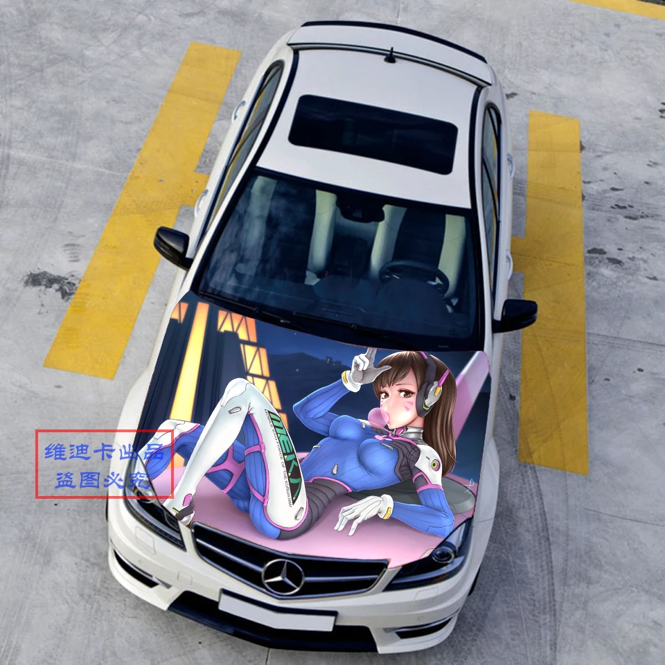 Изготовленные на заказ автомобильные аксессуары Японские Автомобильные наклейки s наклейки 3D Аниме игра Overwatch D. VA капот наклейка авто крыша камуфляж винил