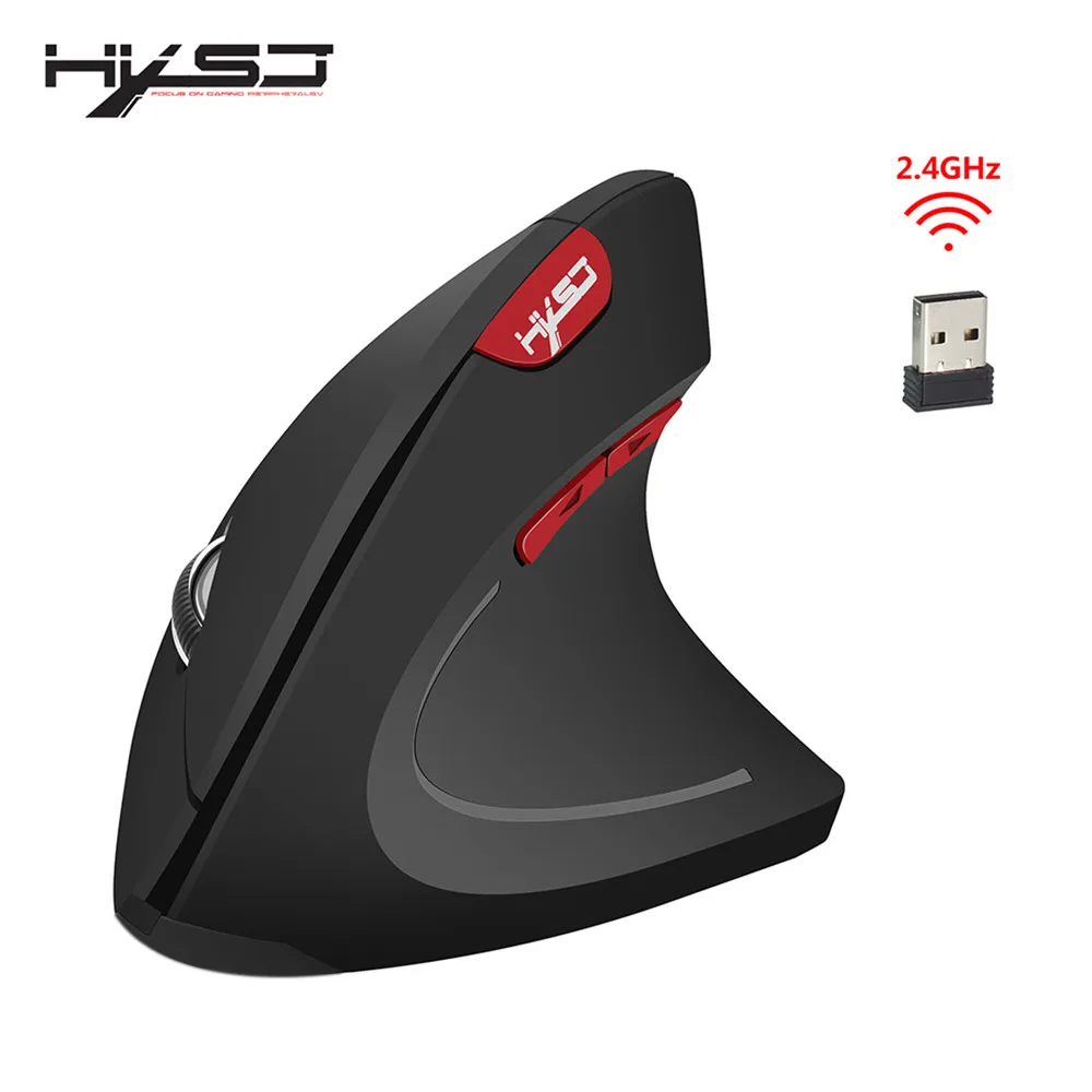 Беспроводная эргономичная оптическая игровая мышь HXSJ T24 2 4 ГГц 2400DPI вертикальная