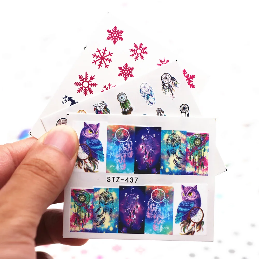 

1pcs Snowflake Cartoon Nail Water Sticker Leaf Lace Design Slider Nail Art Decal Beauty Foils Decoration