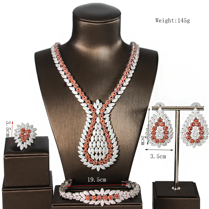 LAN PALACE индийские украшения красочные multi камни для невесты роскошные кубический цирконий ювелирные наборы parure bijoux femme mariage