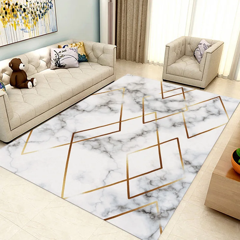 Nordic Geometric Marble Carpets Living Room Large Rugs Sofa Coffee ...