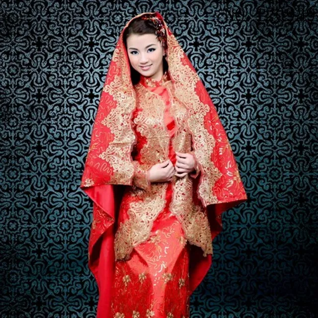 Personnalisé robe de mariage Musulman couleur rouge arabe,robes,pour,femmes à manches