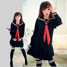 JK Japanese School sailor uniform fashion school class navy sailor school uniforms for Cosplay girls suit 2 Pcs / Set
