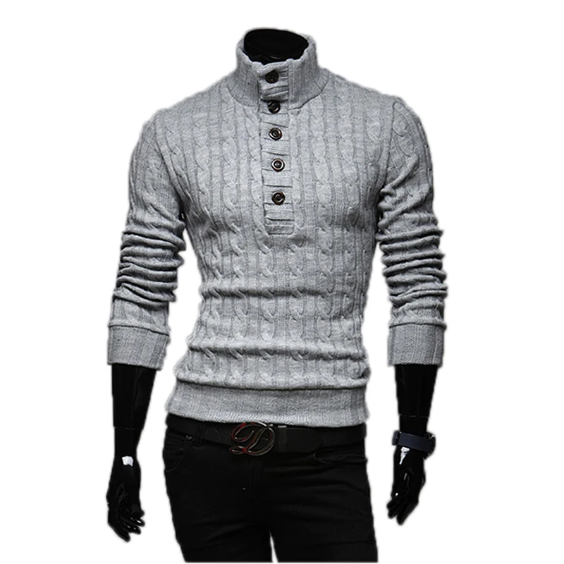Mens Sweaters 2017 New Men Fashion Winter Coat Long-Sleeved Sweater Male Jacket Casual High Collar Size XXL | Мужская одежда